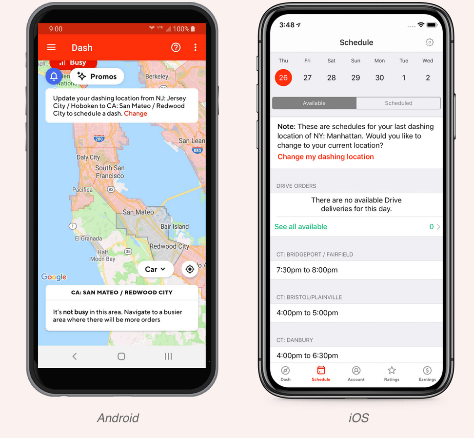 How to change location on DoorDash iPhone